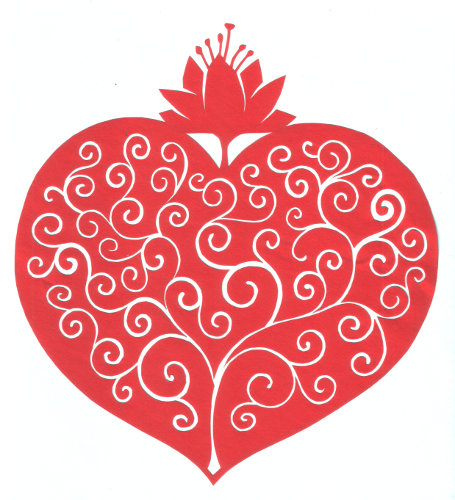 cut paper design Fancy Flower Heart