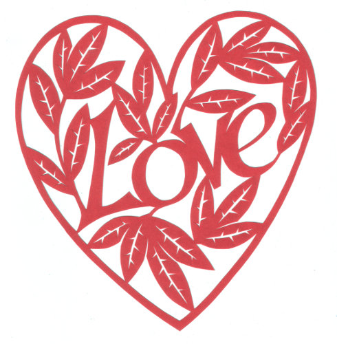 cut paper design Love Heart