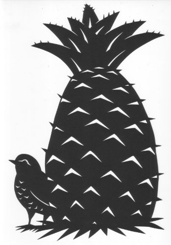 cut paper design Pineapple Bird