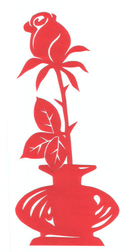 cut paper design Rose Bud Vase