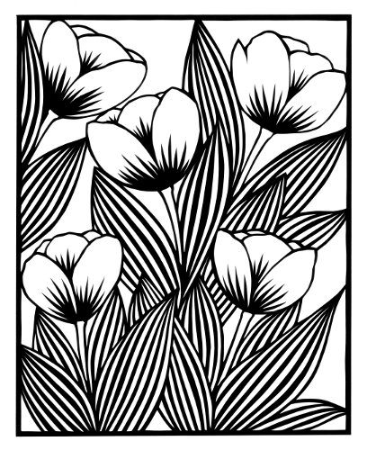 cut paper design Five Tulips