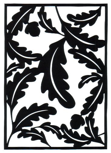 cut paper design Oak and Acorns