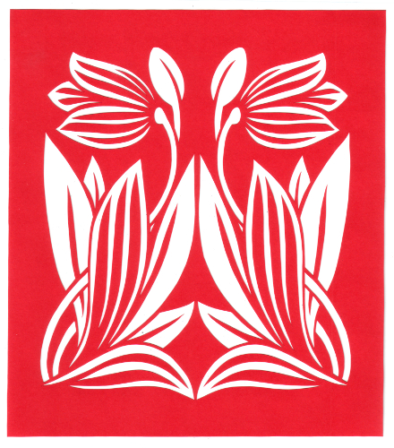 cut paper design Art Nouveau Tulip Stencil